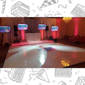 white custom dance floor wrap south florida dance floor white vinyl custom printed boca raton florida (2)